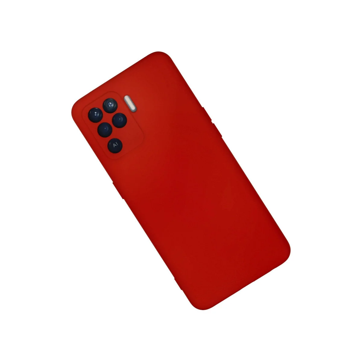 Reno 5 Lite Nano İçi Kadife Silikon Kılıf - Kırmızı