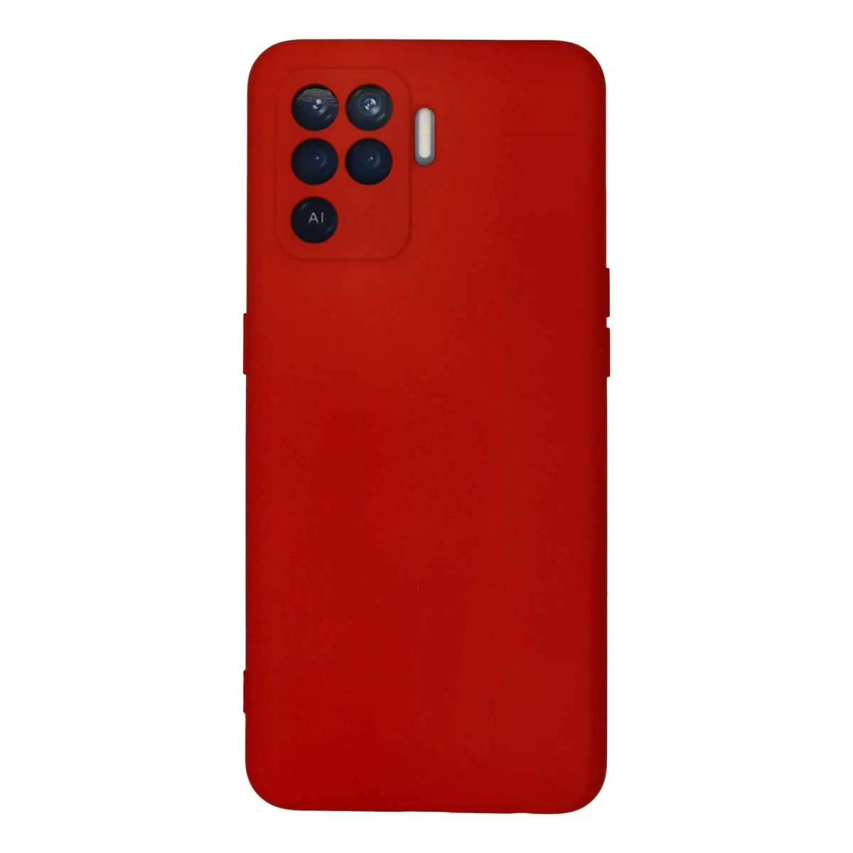 Reno 5 Lite Nano İçi Kadife Silikon Kılıf - Kırmızı