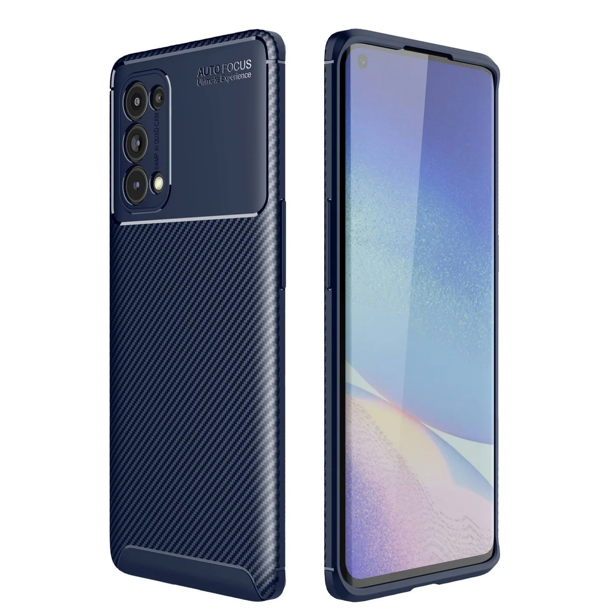 Reno 5 Pro Auto Focus Karbon Kılıf - Çizilmeye Karşı Koruma ve Estetik Lacivert
