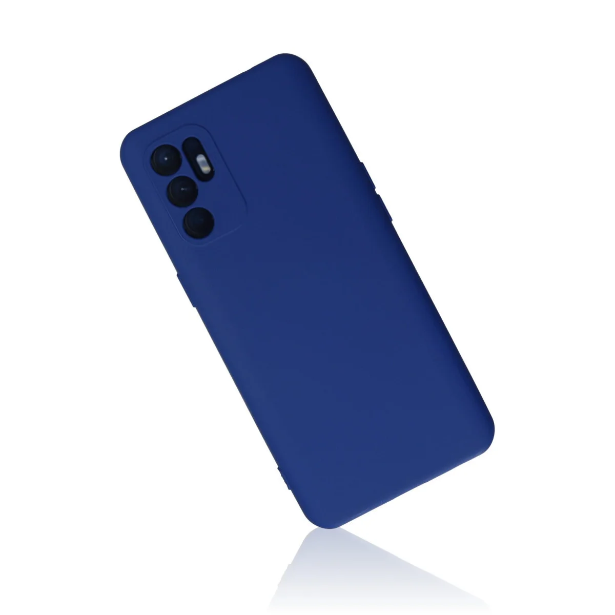 Reno 6 Nano İçi Kadife Silikon Kılıf - Mavi