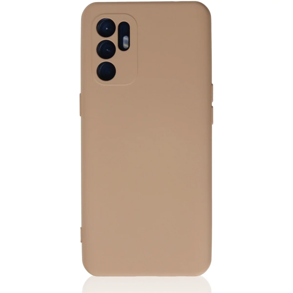 Reno 6 Nano İçi Kadife Silikon Kılıf - Pudra Rengi