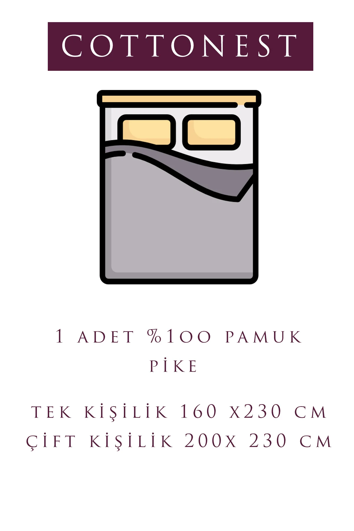 Reno Desen Çift Kişilik Pamuklu Yatak Örtüsü & Pike | 200x230 cm Reno Desen Çift Kişilik Pamuklu Yatak Örtüsü & Pike | 200x230 cm