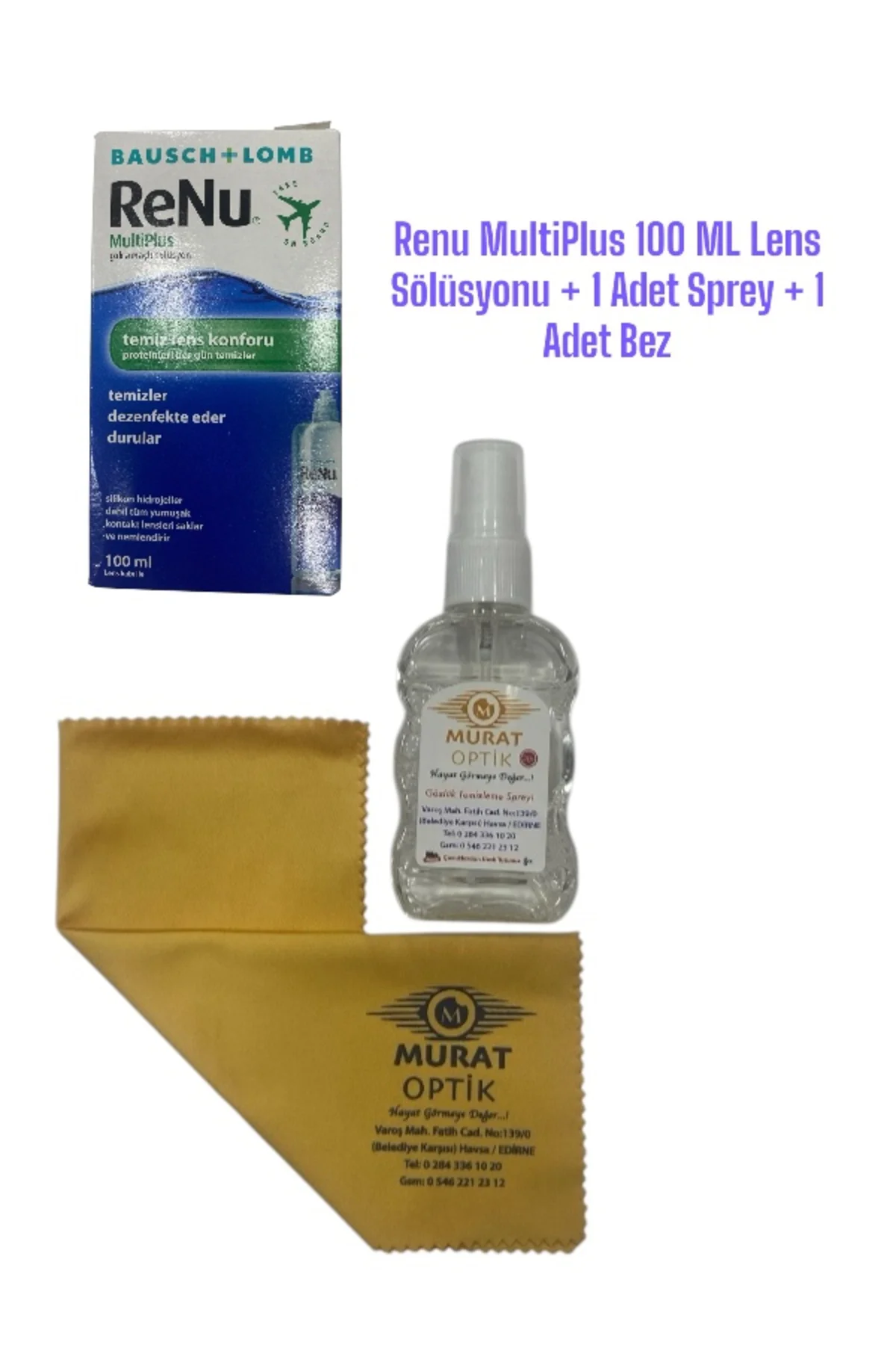 Renu Multiplus 100 ml Lens Solüsyonu Ve Gözlük Temizleme Kiti Sol