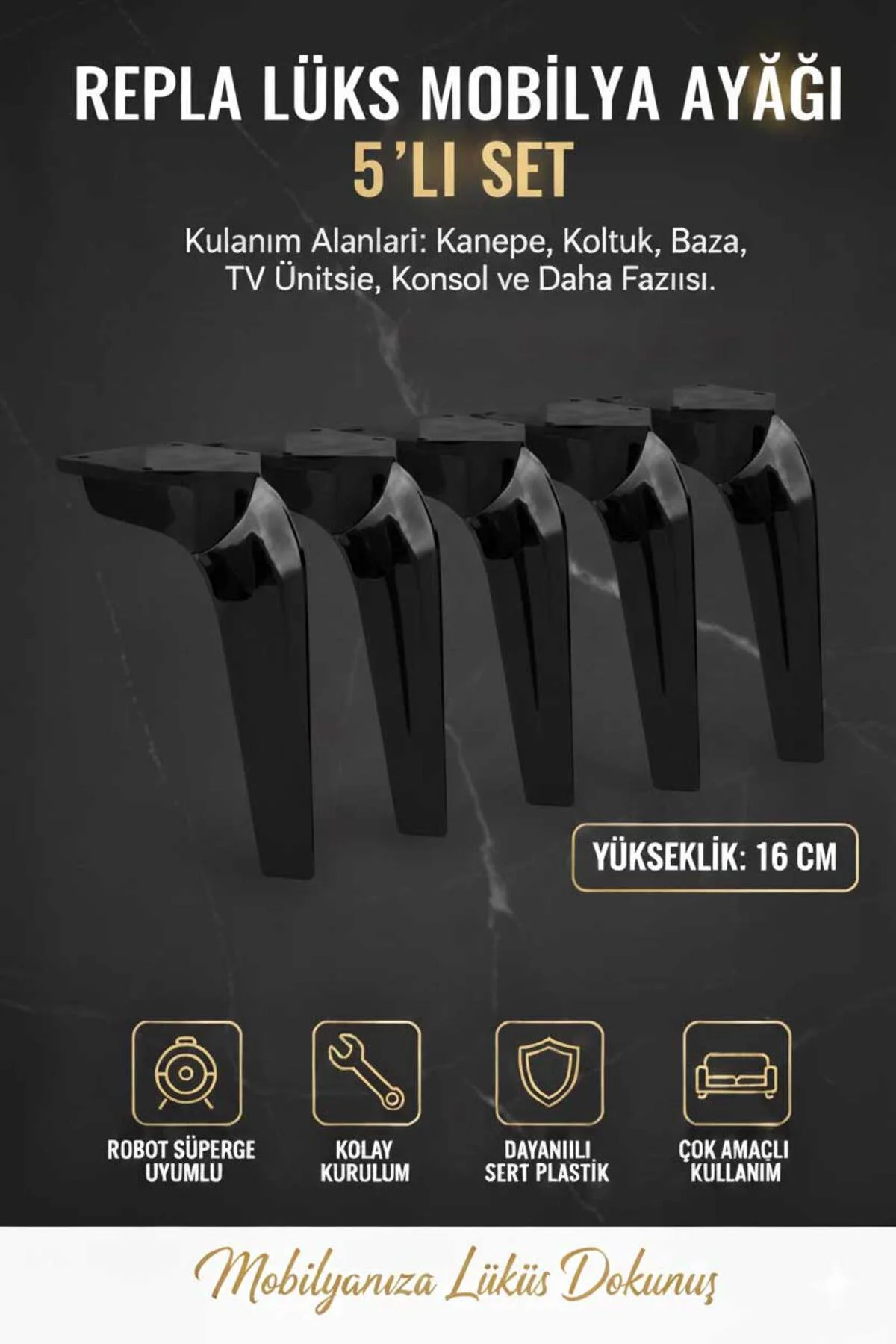 Repla Mobilya Kanepe Tv Ünitesi Koltuk ve Konsol Dolap Ayağı 16 c