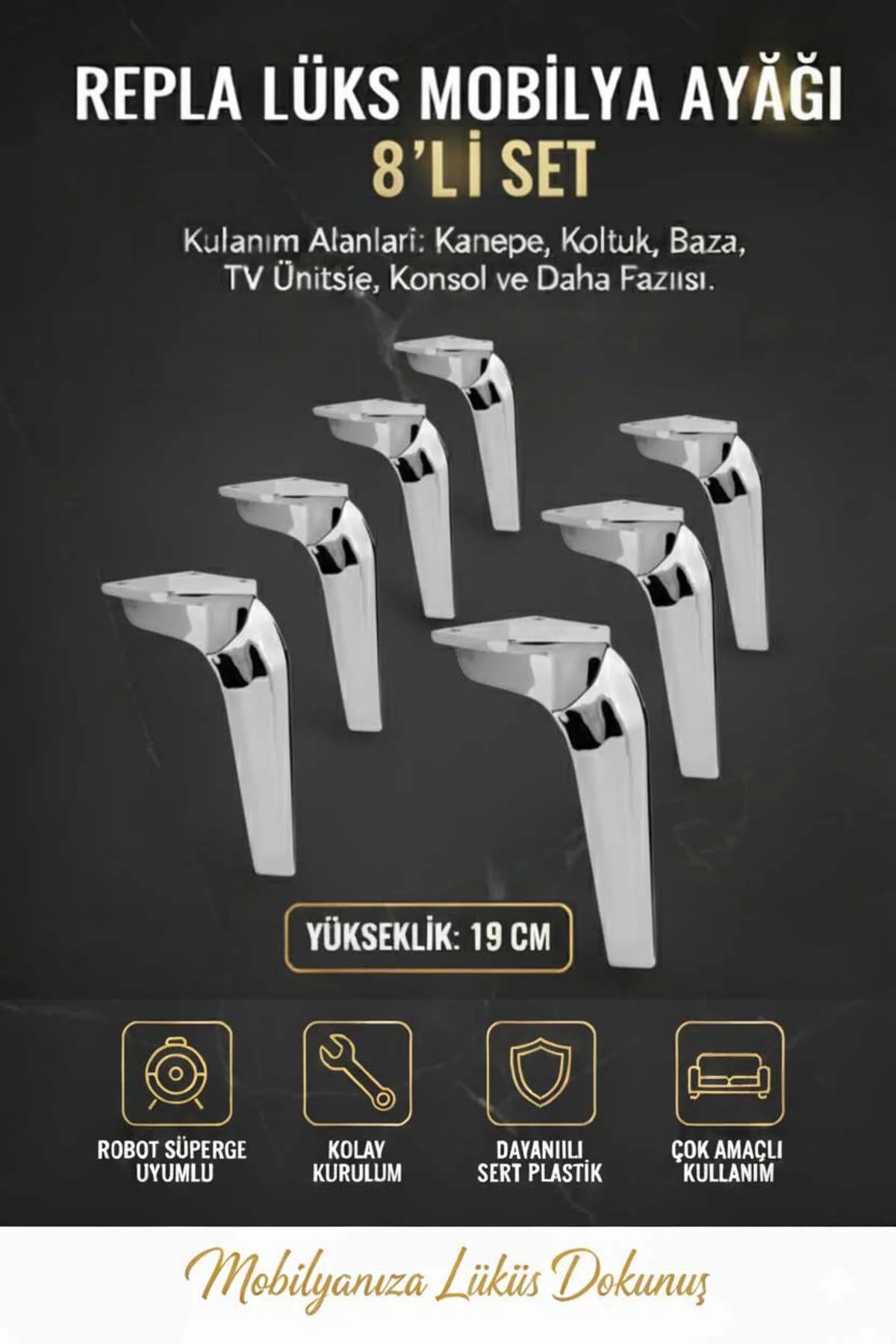 Repla Mobilya Kanepe Tv Ünitesi Koltuk ve Konsol Dolap Ayağı 19 c