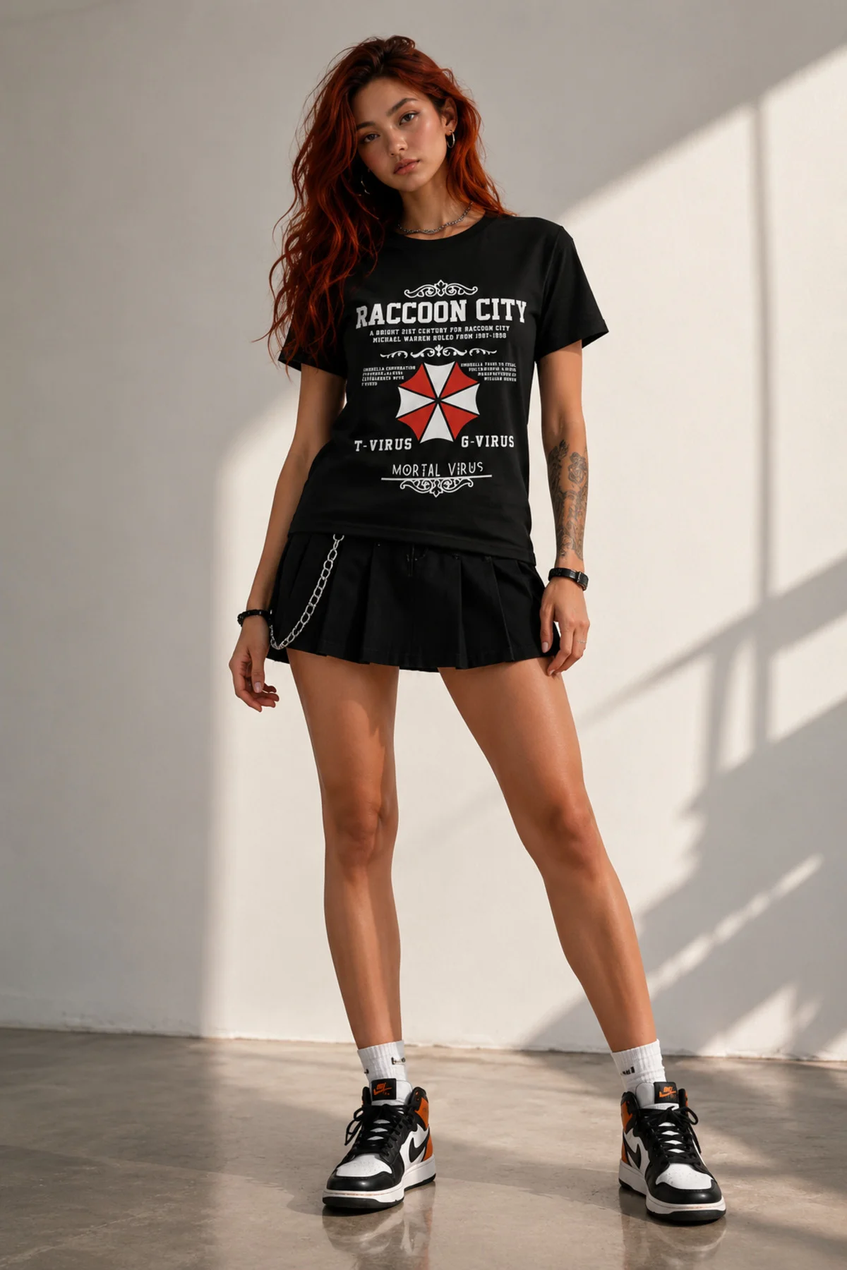 Resident Evil Raccoon City T-Virus Baskılı Unisex Regular Siyah Tişört – %100 Pamuk