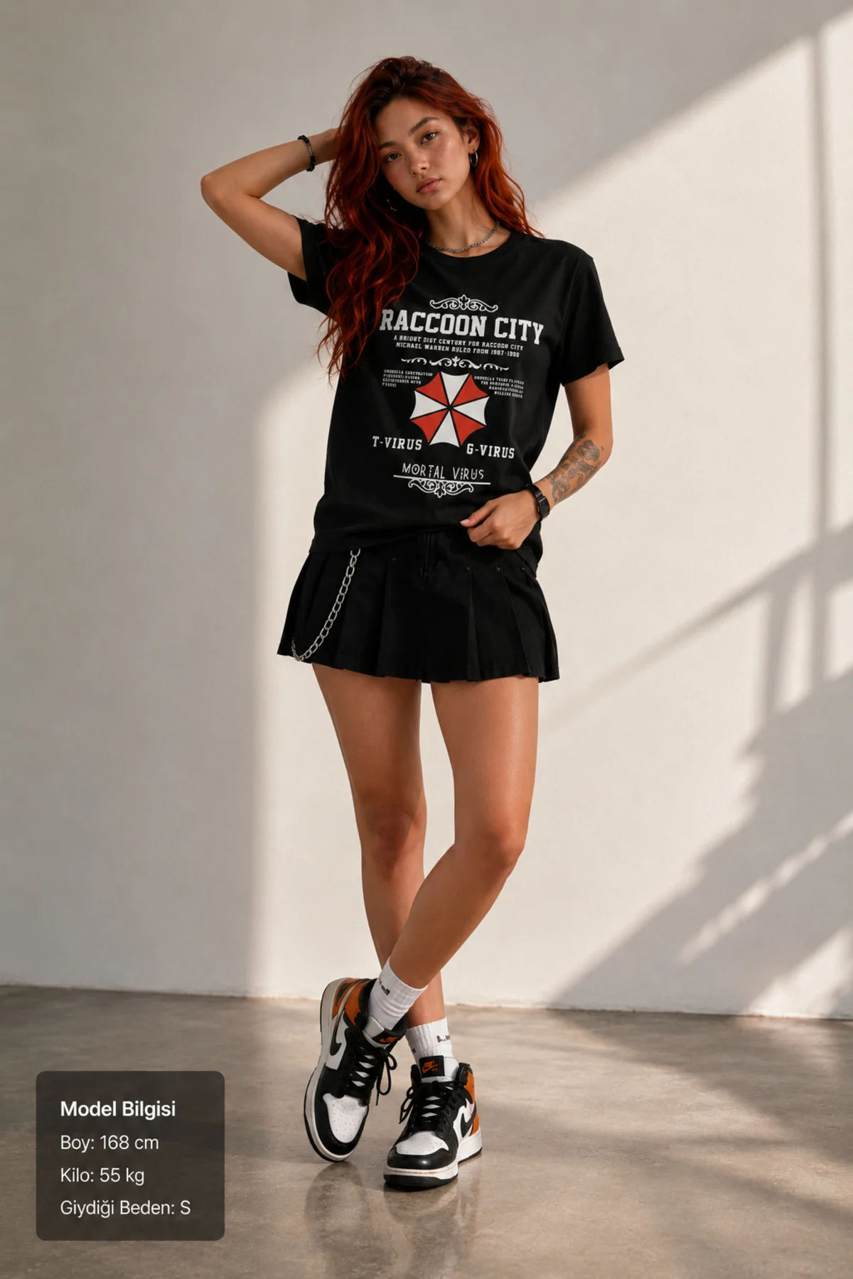 Resident Evil Raccoon City T-Virus Baskılı Unisex Regular Siyah Tişört – %100 Pamuk
