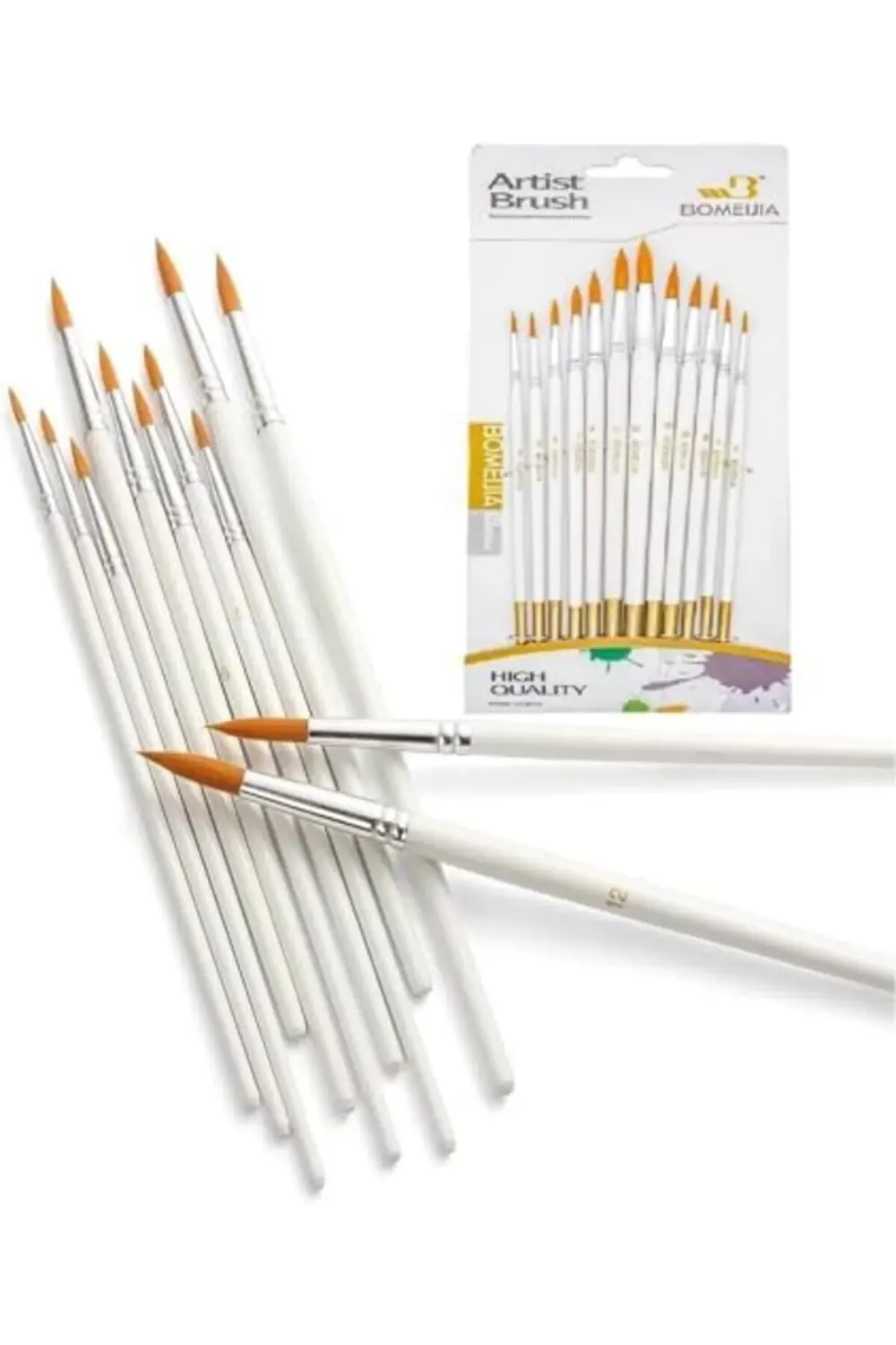 Resim Fırçası 12 Parça Sanat Akrilik Yağlıboya Fırça Seti 1175260