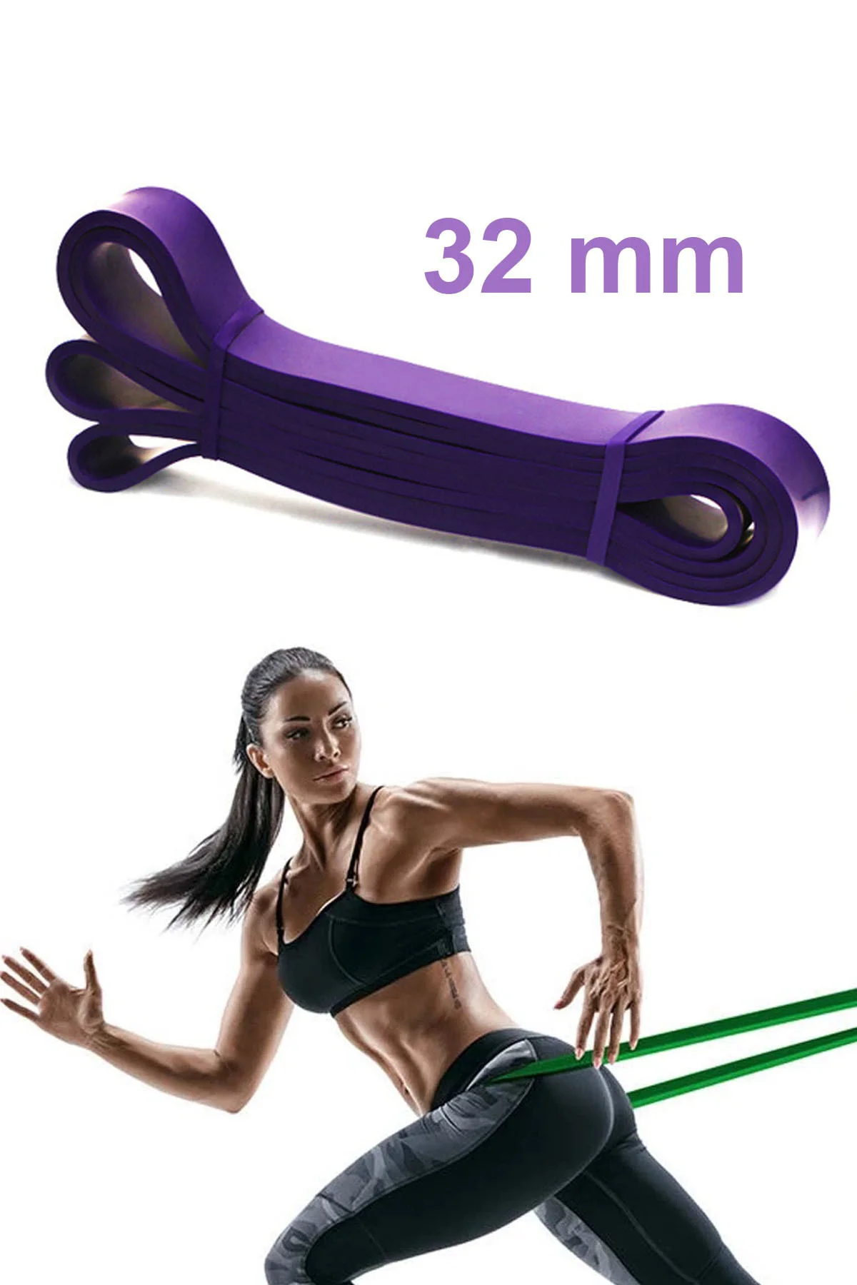 Resistance Powerband 32 Mm Mor Güç Bandı Sert Direnç Lastiği Pila