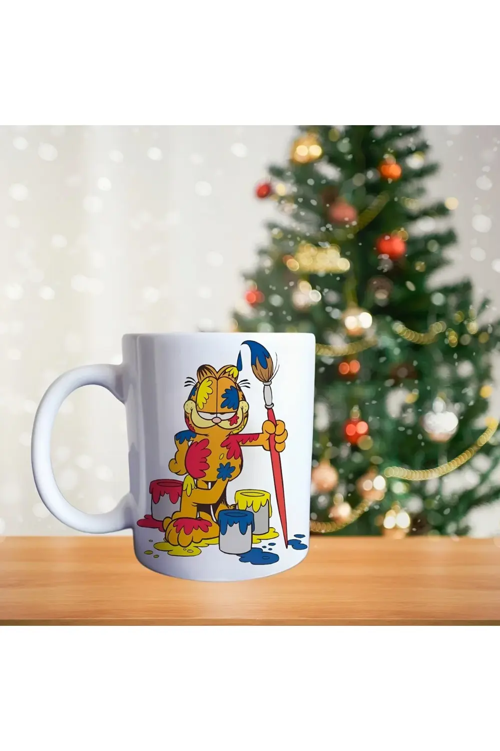 Ressam - boyacı Garfield komik kedi çizgi karakter porselen kupa