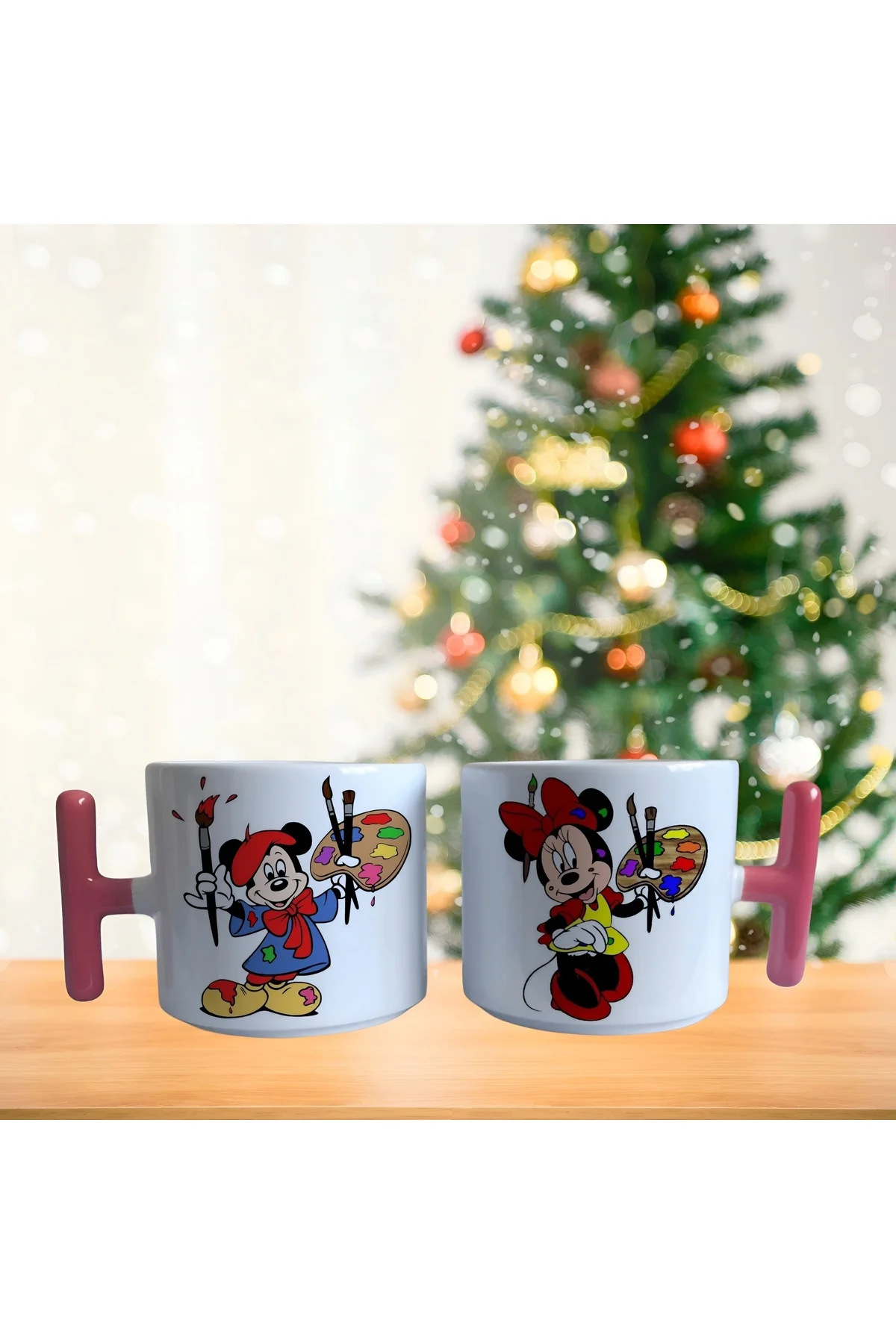 Ressam Mickey ve Minnie Kahve Fincan Takımı 021