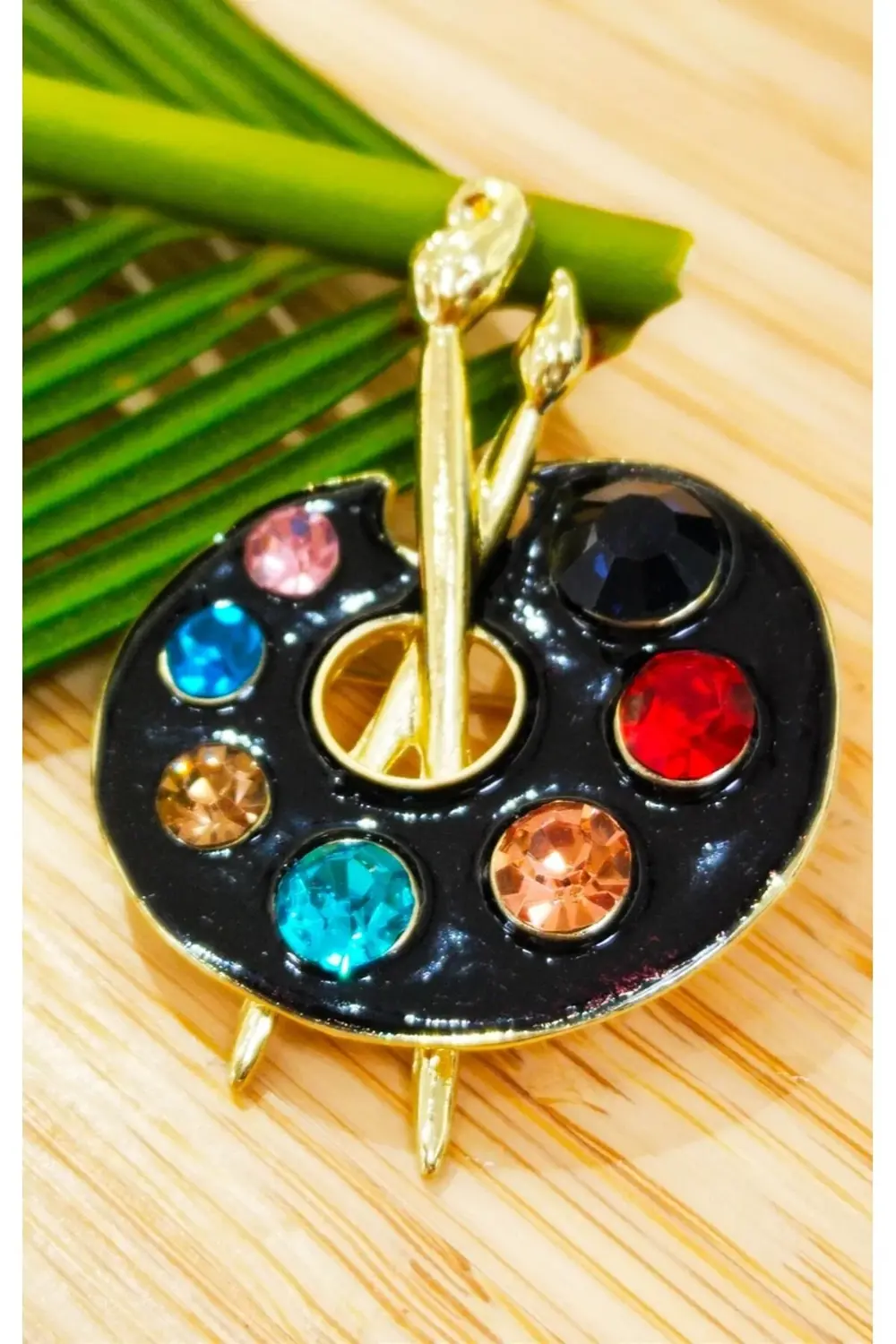 Ressam Palet Figürlü Broş