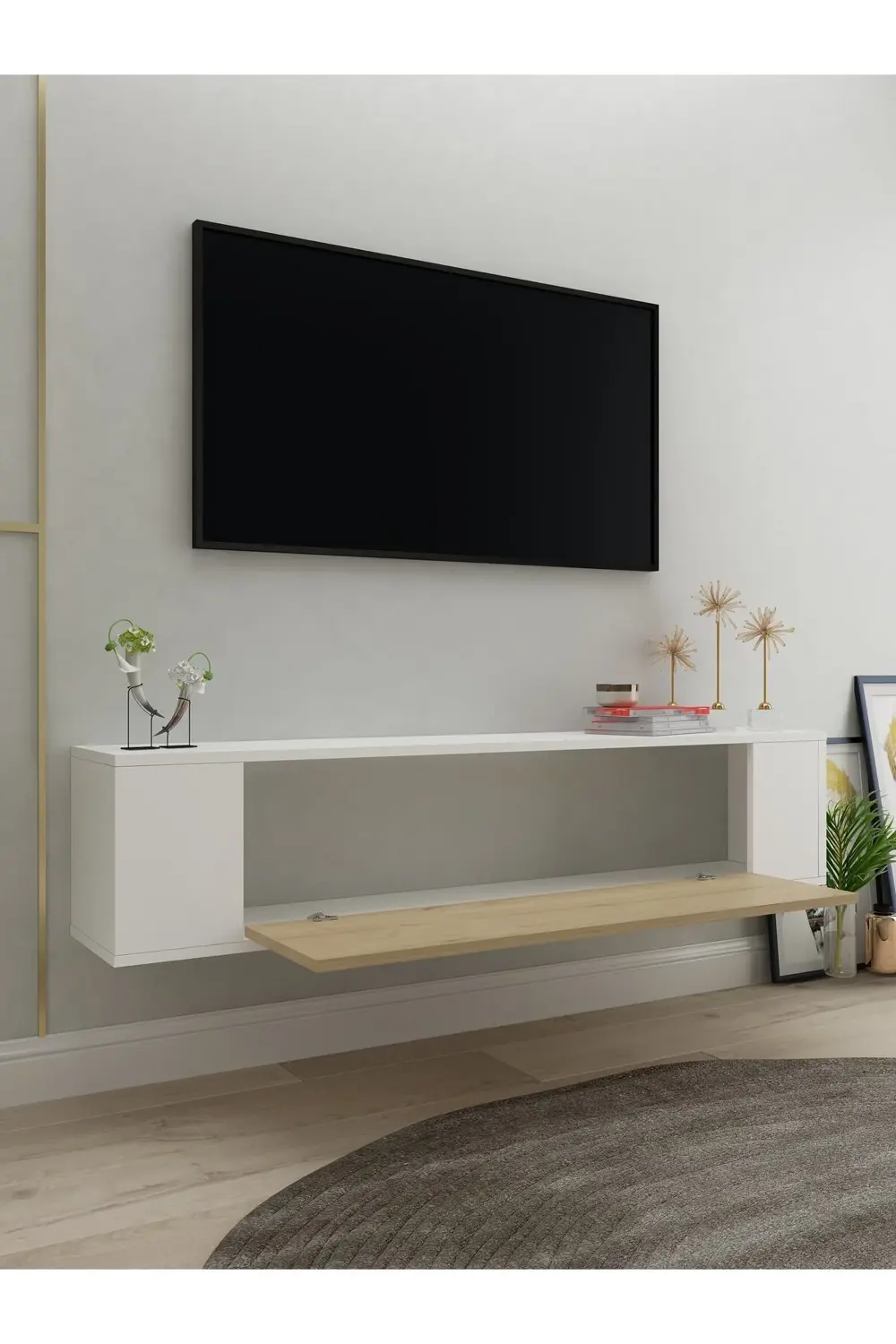 RESTOL3CT DUVARA MONTAJ TV SEHPASI BEYAZ-SAFİRMEŞE