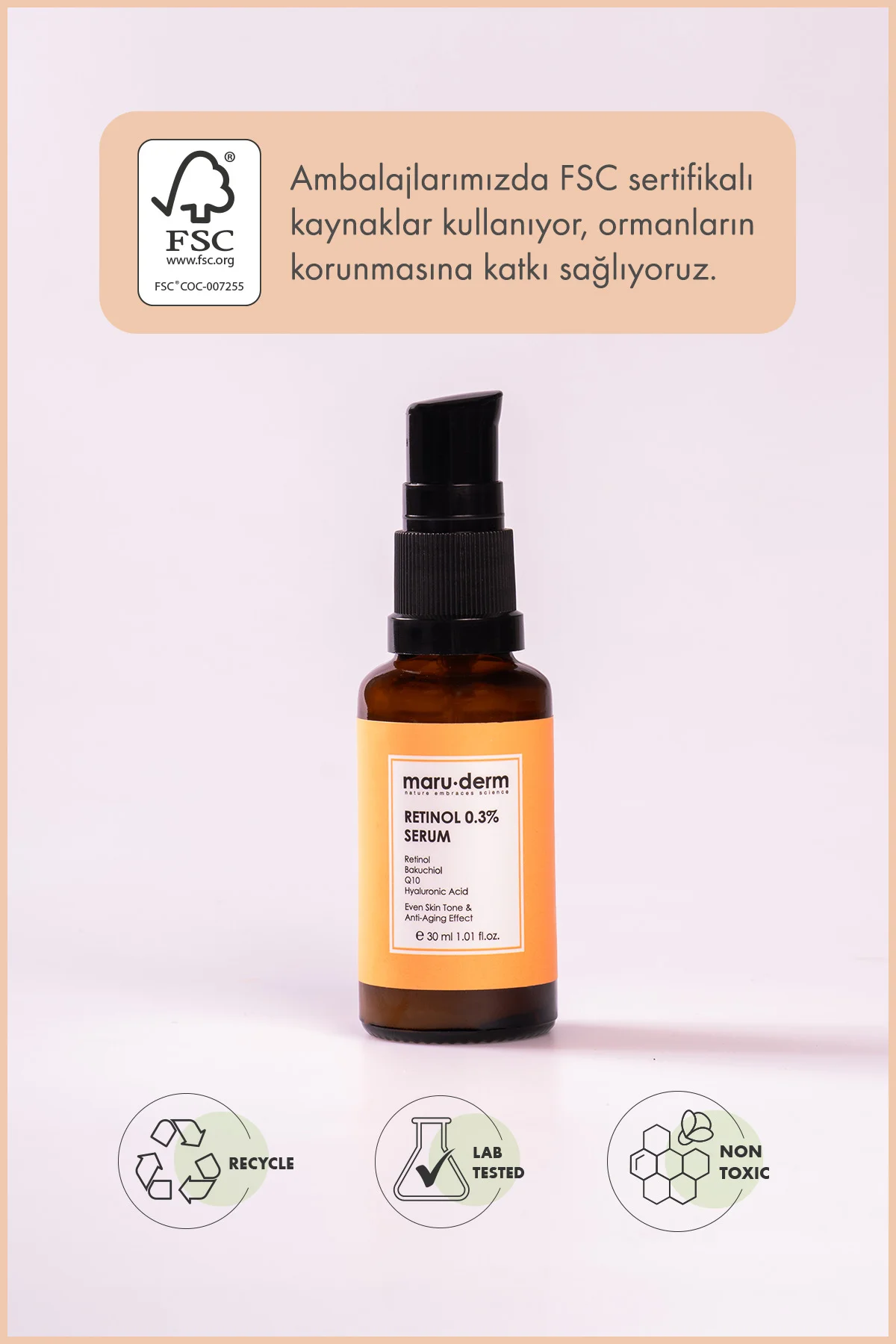 Retinol 0.3 Cilt Yenileyici Bakım Serumu 30 ML