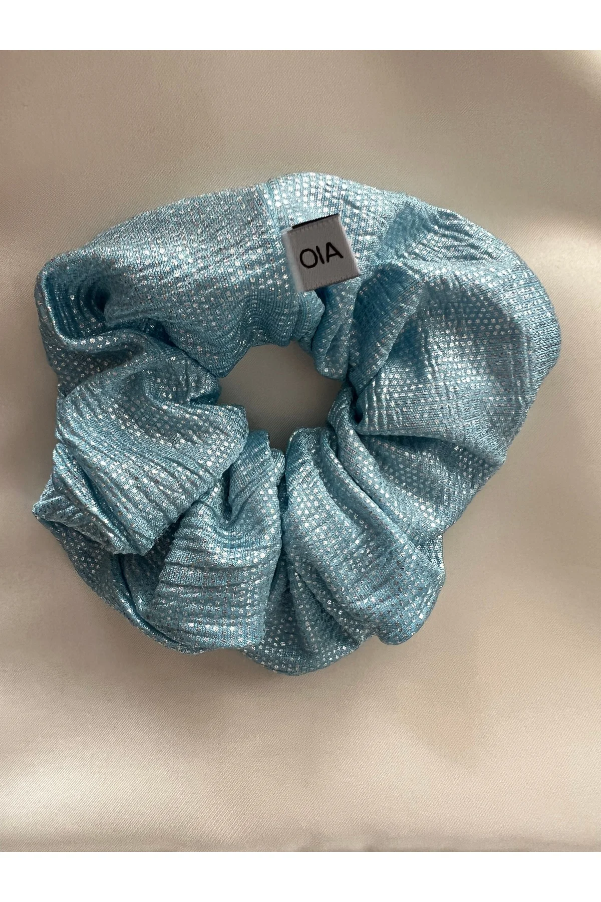 Retro 90s Party Blue Scrunchie Lastik Toka 90lar Toka
