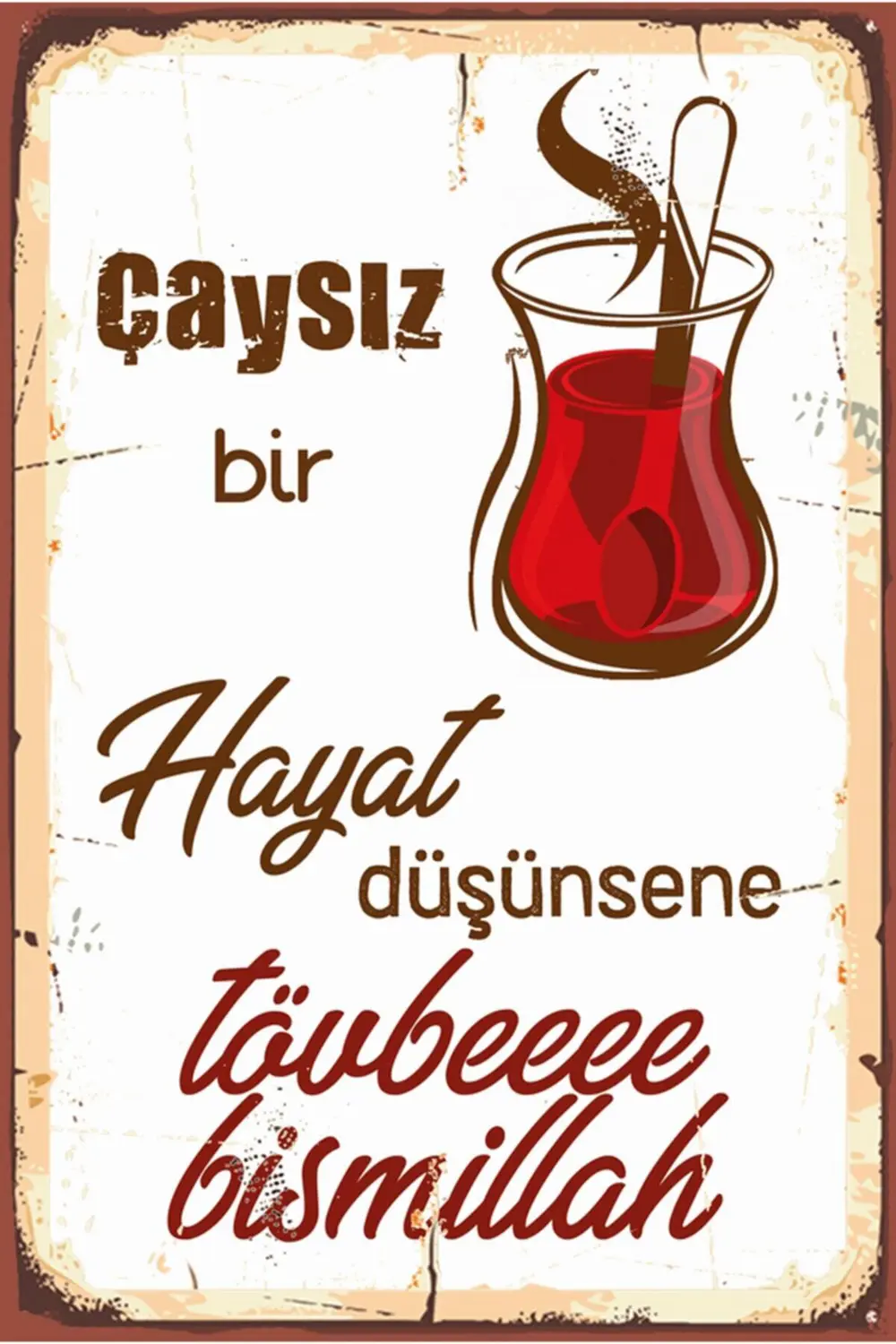 Retro Ahşap Duvar Poster 20x30cm