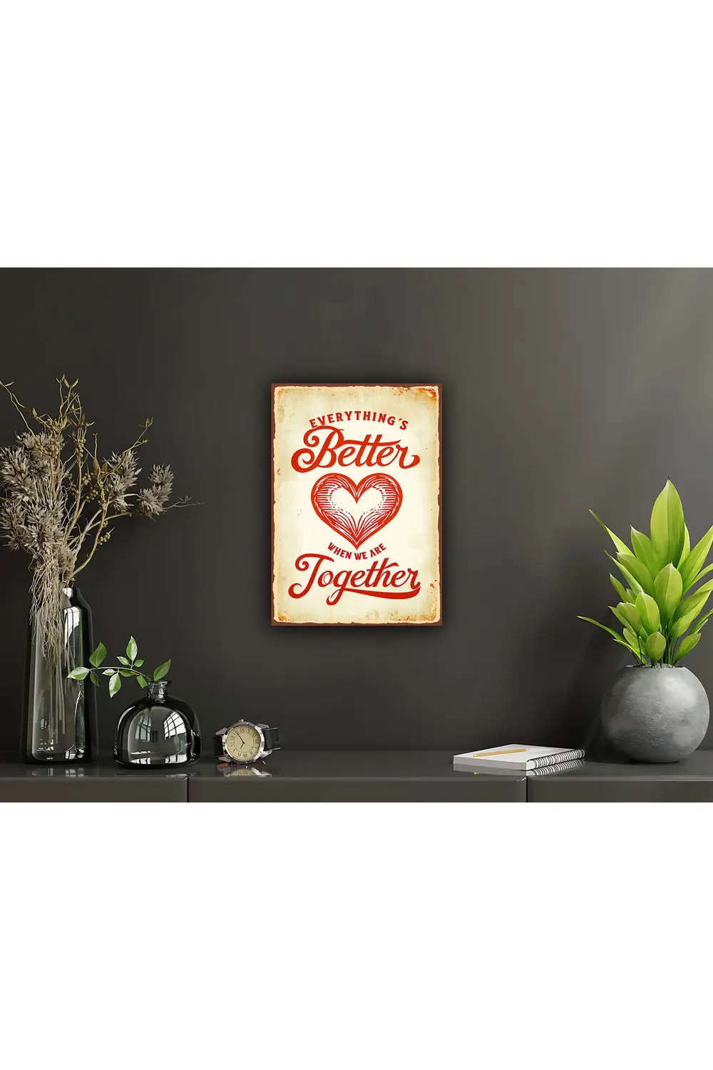 Retro Ahşap Poster Tablo Duvar Yazısı Vintage Görselli (20x30)