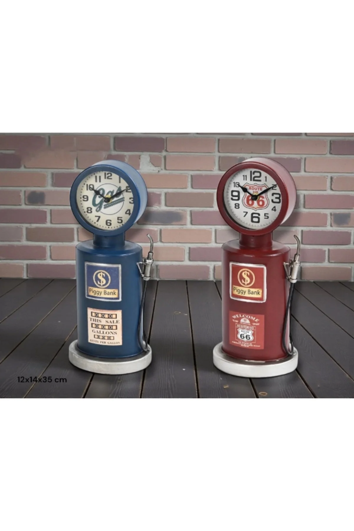 Retro Benzin Pompası Tasarımlı Masaüstü Saat Retro Benzin Pompası Tasarımlı Masaüstü Saat