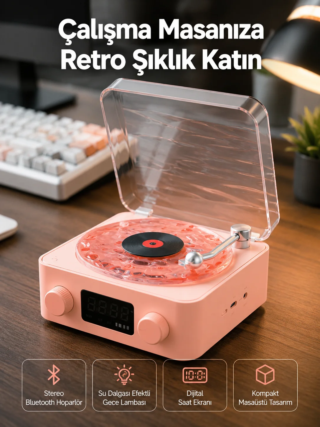 Retro Bluetooth Hoparlör – Kristal Ses, Gece Lambası, Saatli Tasarım Yeni Nesil Retro Bluetooth Hoparlör – Kristal Ses, Gece Lambası, Saatli Tasarım Yeni Nesil