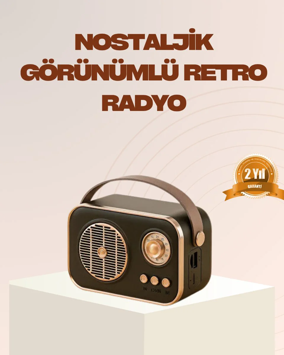 Retro Bluetooth Rado: Nostaljik Tasarım, TF Kart ve USB Destekli