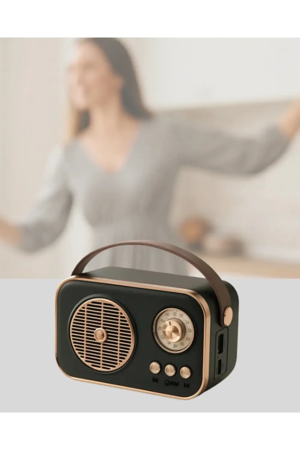 Retro Bluetooth Radyo – Nostaljik Tasarım TF Kart ve USB Destekli