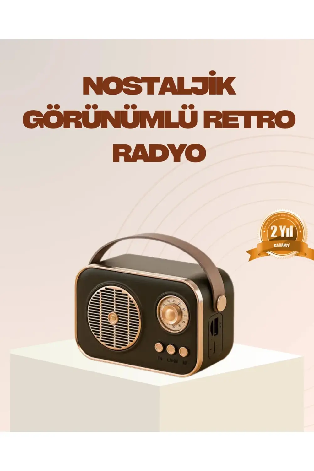 Retro Bluetooth Radyo – Nostaljik Tasarım TF Kart ve USB Destekli
