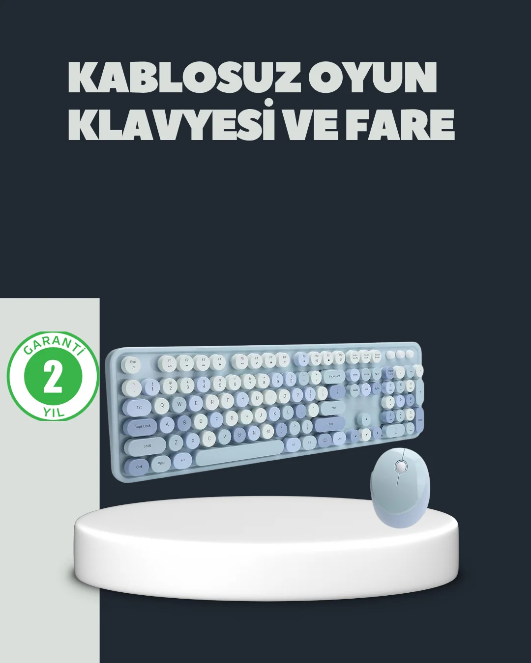 Retro Daktilo Stilli Kablosuz Klavye Mouse Seti – Sessiz ve Şık Fiyatı, Yorumları ve Özellikleri