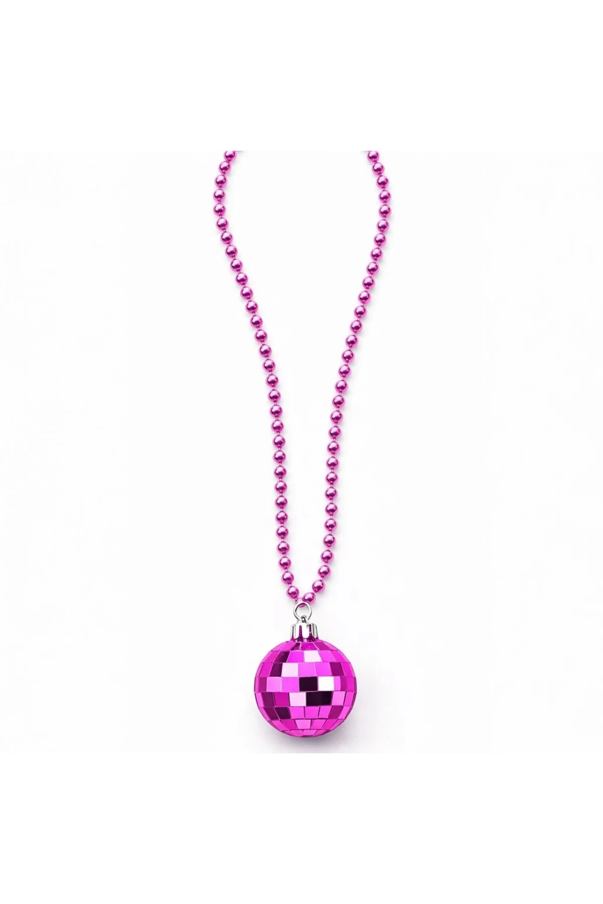 Retro Disko Topu Şekilli 8039ler 9039lar Fuşya Pembe Renk Plastik