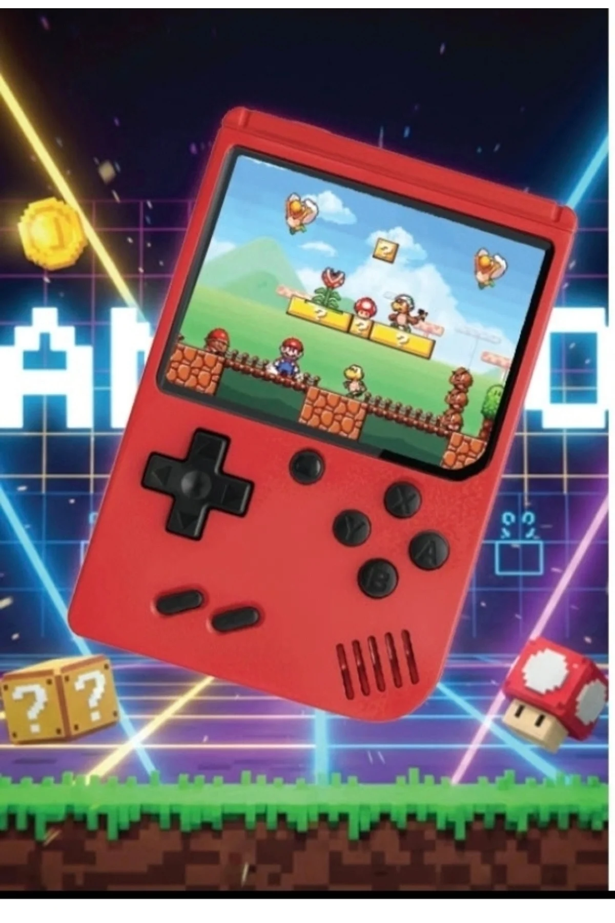 Retro El Konsolu 3 İnç Ekran HD 400 Oyun İçeren Şarj Edilebilir Taşınabilir Oyun Cihazı Kırmızı