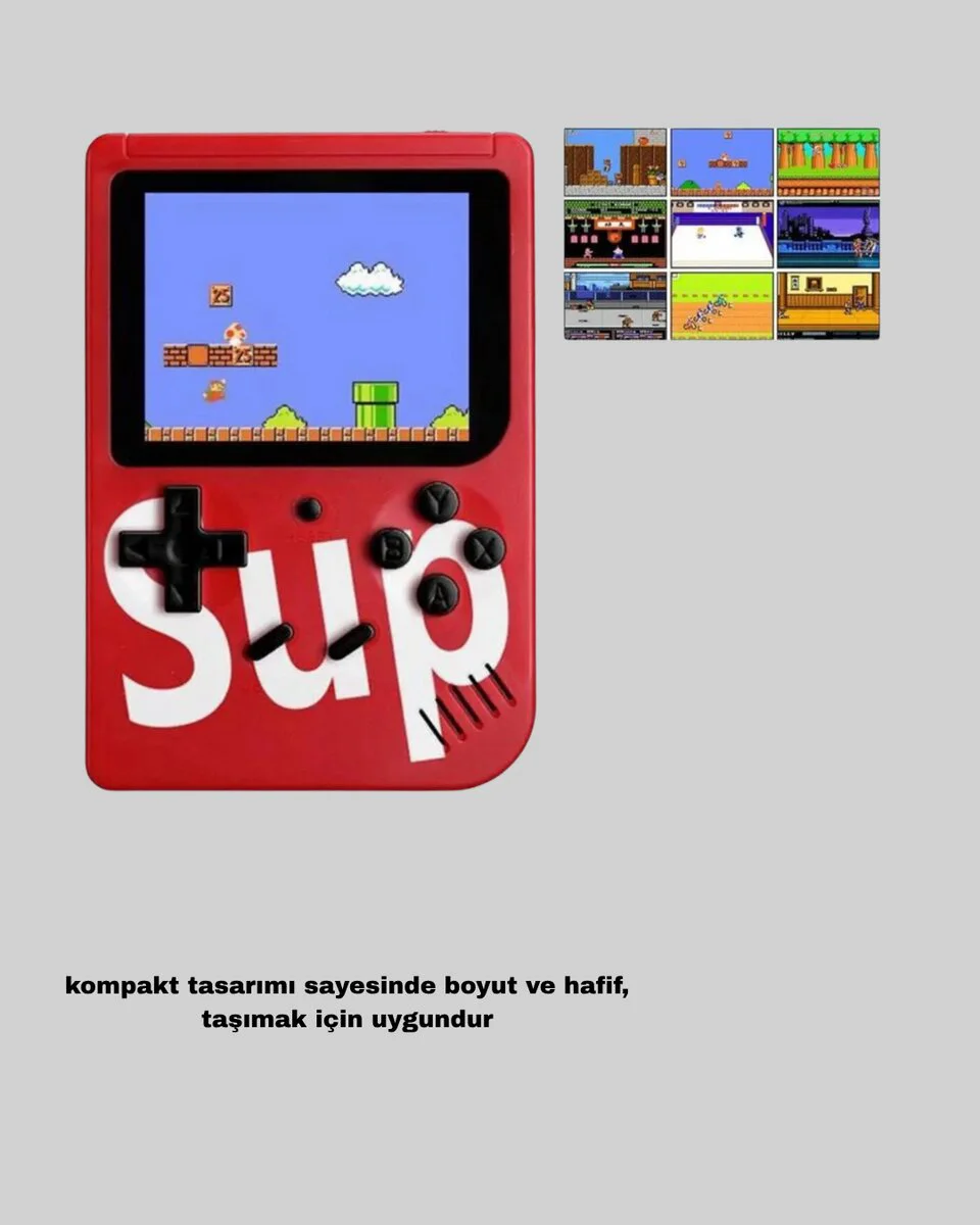 Retro El Konsolu – 500 Oyunlu Atari Tarzı Taşınabilir Oyun Konsolu ve 2 Oyunculu Hediye