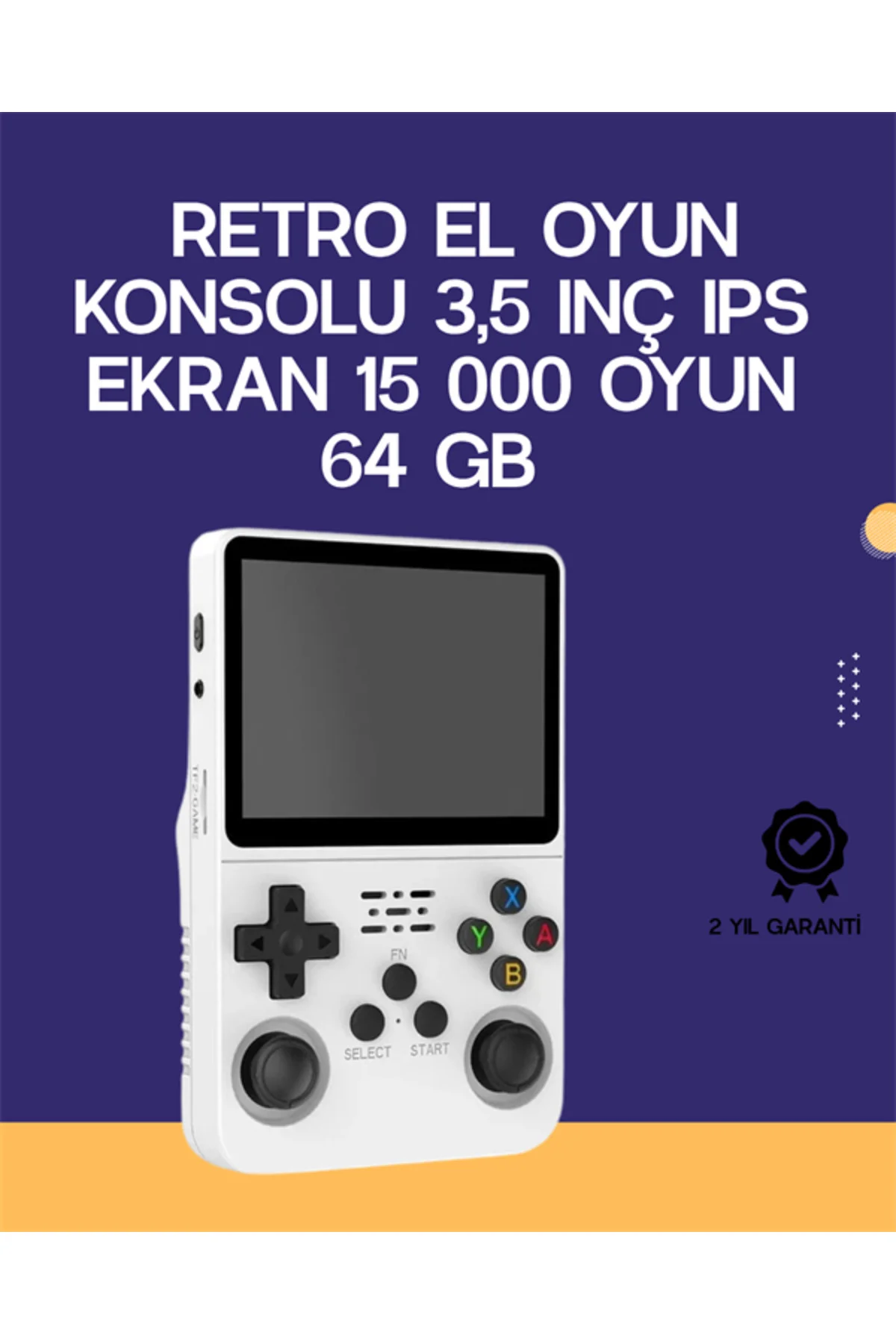 Retro El Konsolu 64 GB – 15.000 Oyun, Geniş Platform Desteği, 3.5