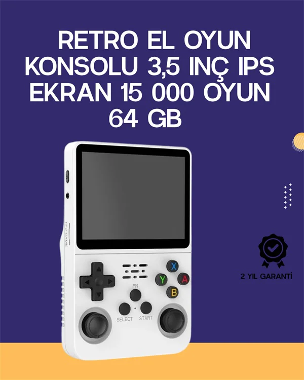 Retro El Konsolu 64 Gb 15.000 Oyun, Geniş Platform Desteği, 3.5 I