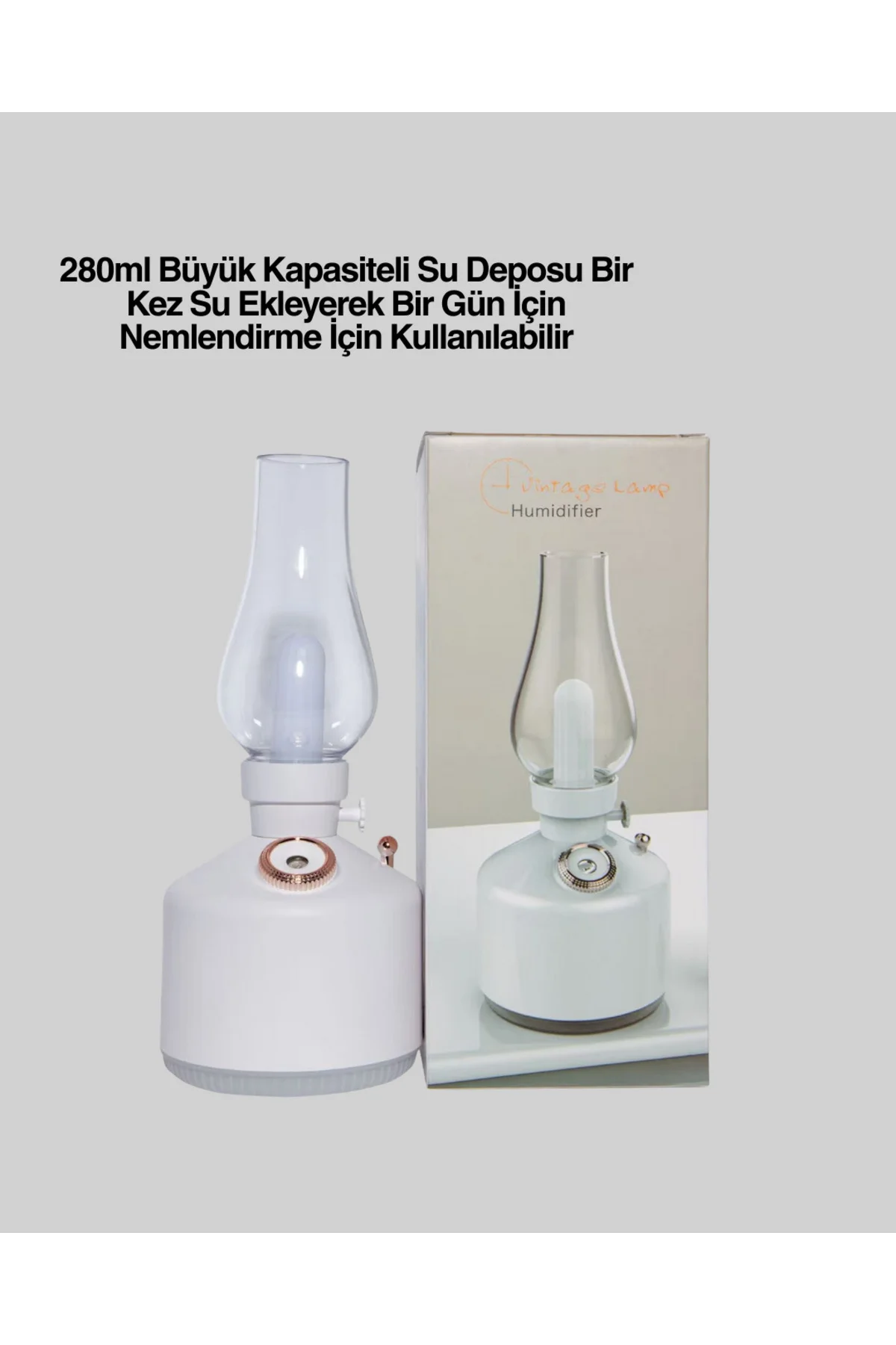Retro Gaz Lambası Görünümlü Ledli Buhar Püskürtücü Aroma Difüzör