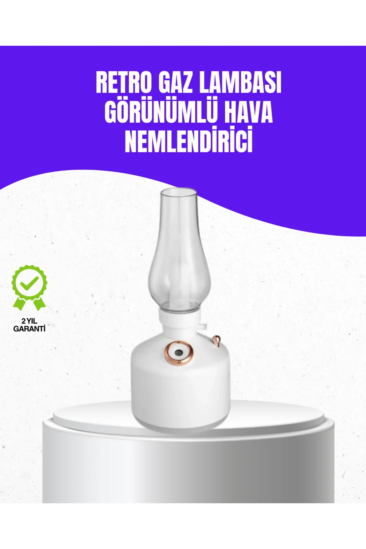 Retro Gaz Lambası Görünümlü Ledli Buhar Püskürtücü Aroma Difüzör