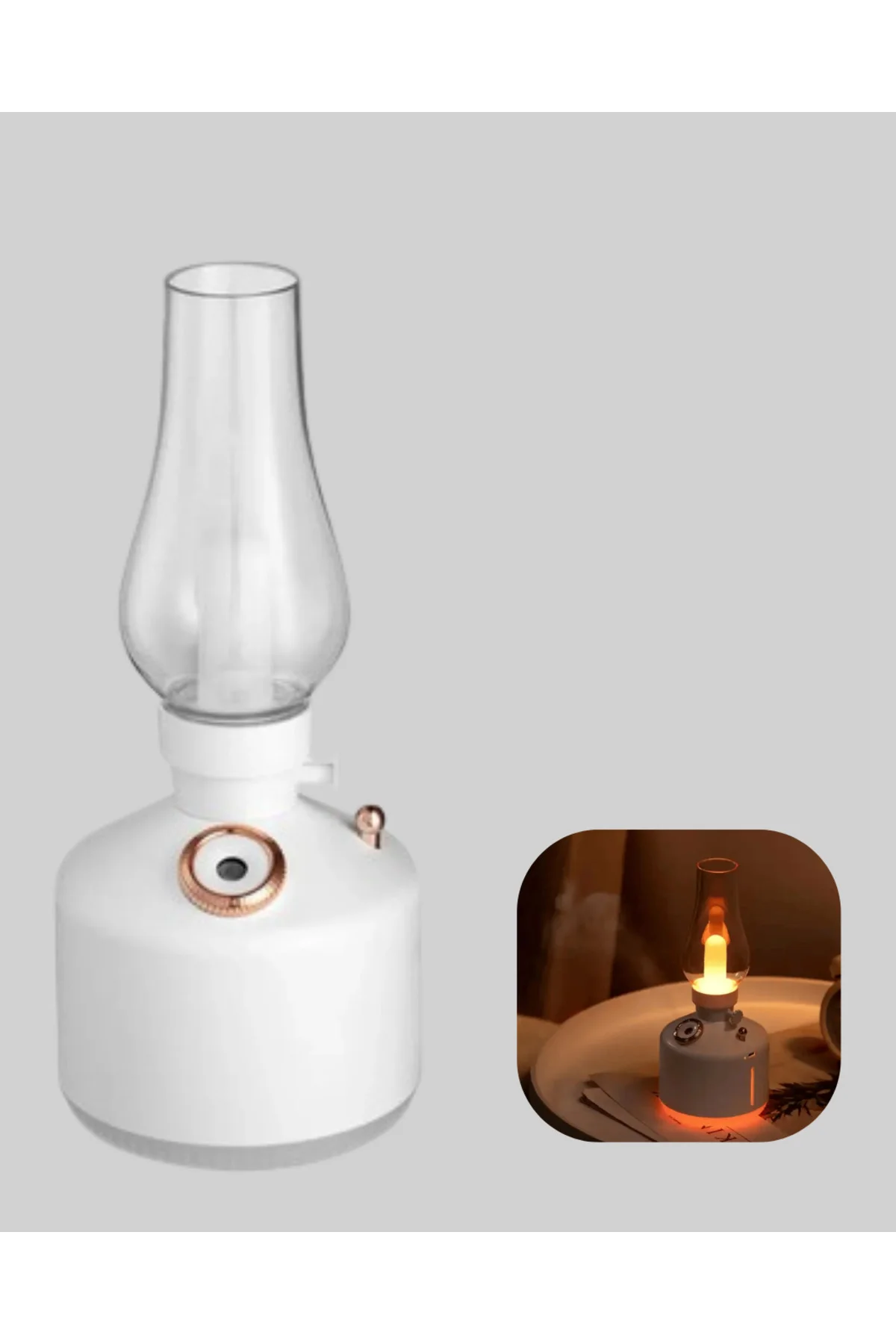 Retro Gaz Lambası Görünümlü Ledli Buhar Püskürtücü Aroma Difüzör