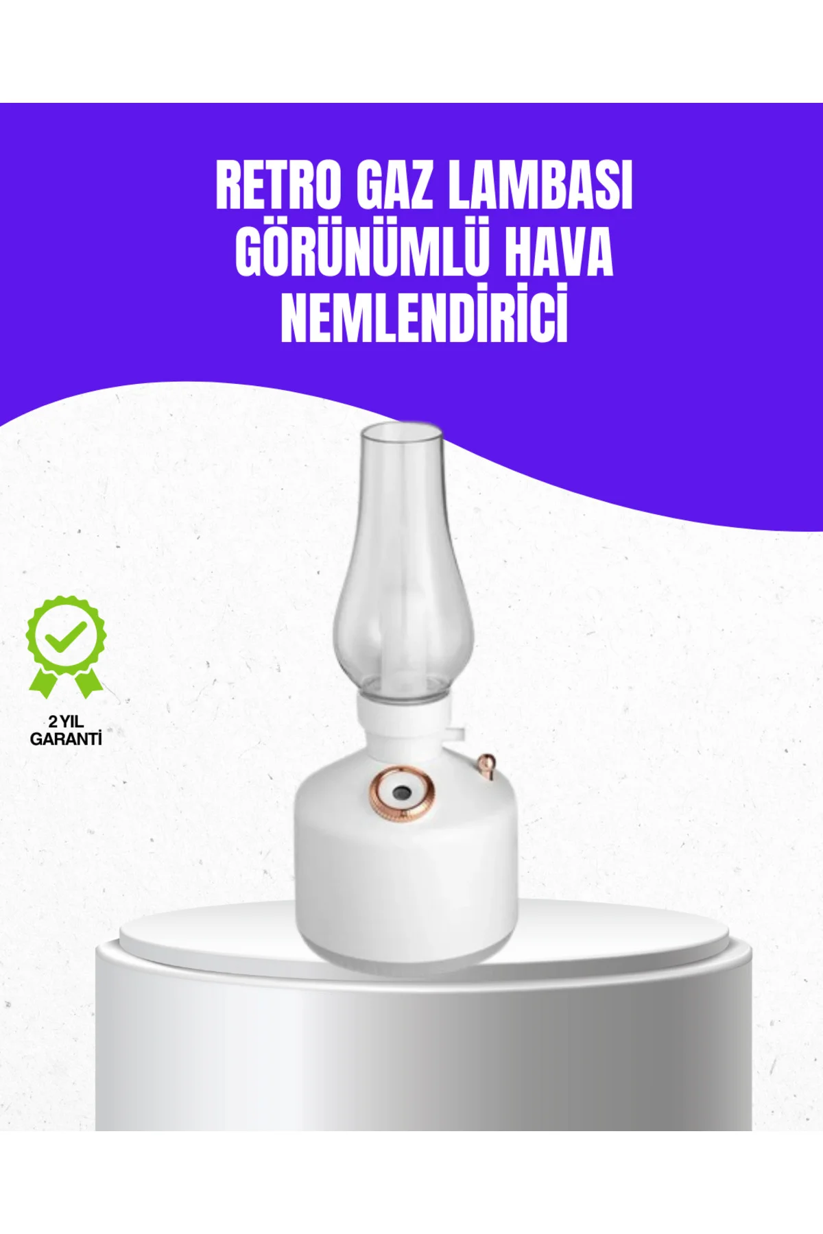 Retro Gaz Lambası Görünümlü Ledli Buhar Püskürtücü Aroma Difüzör