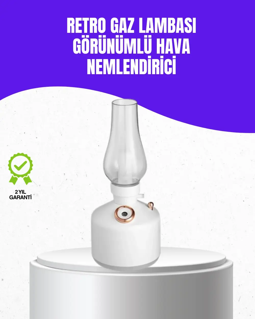 Retro Gaz Lambası Görünümlü Ledli Buhar Püskürtücü Aroma Difüzör