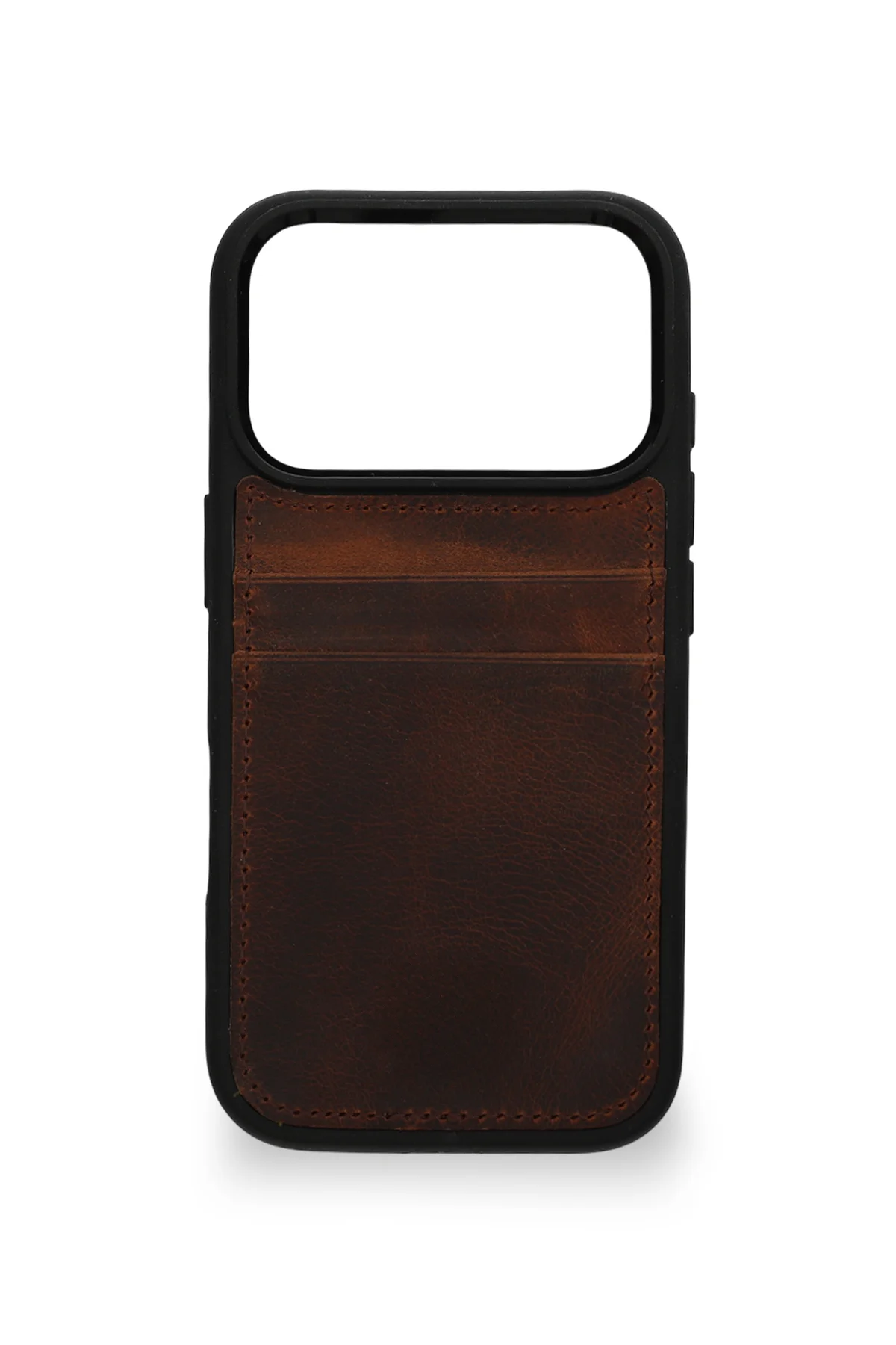 Retro Kartlıklı Premium Deri Kılıf iPhone 17 Pro Antik Kahve