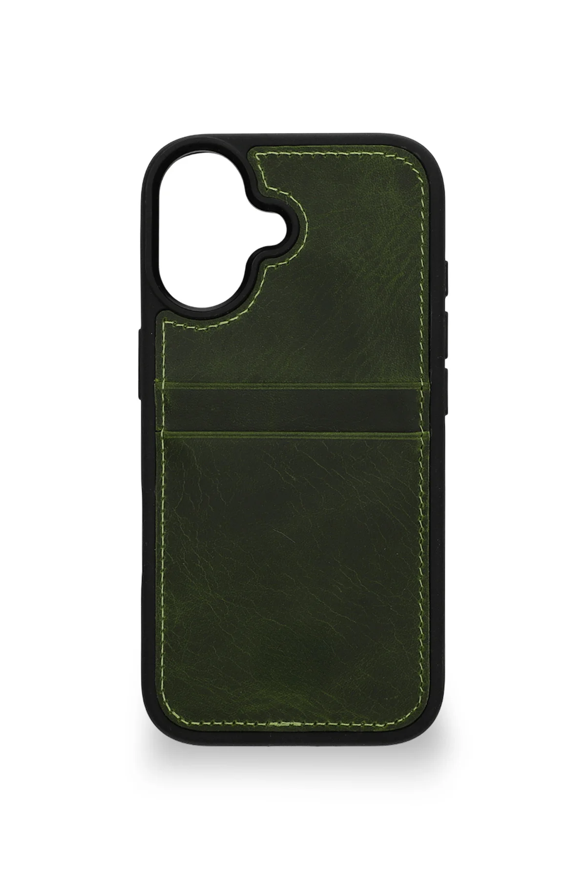 Retro Kartlıklı Premium Deri Kılıf iPhone 17 Retro Haki