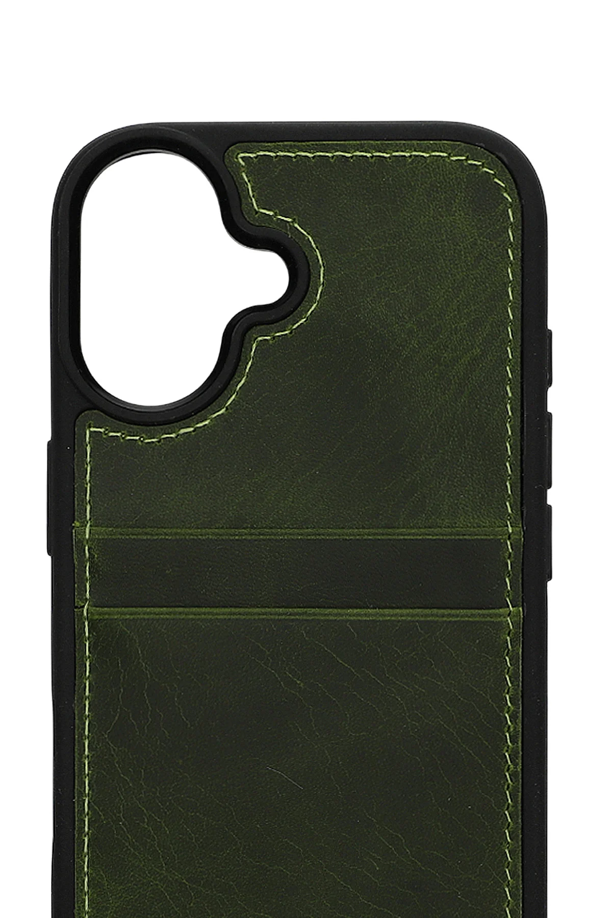 Retro Kartlıklı Premium Deri Kılıf iPhone 17 Retro Haki