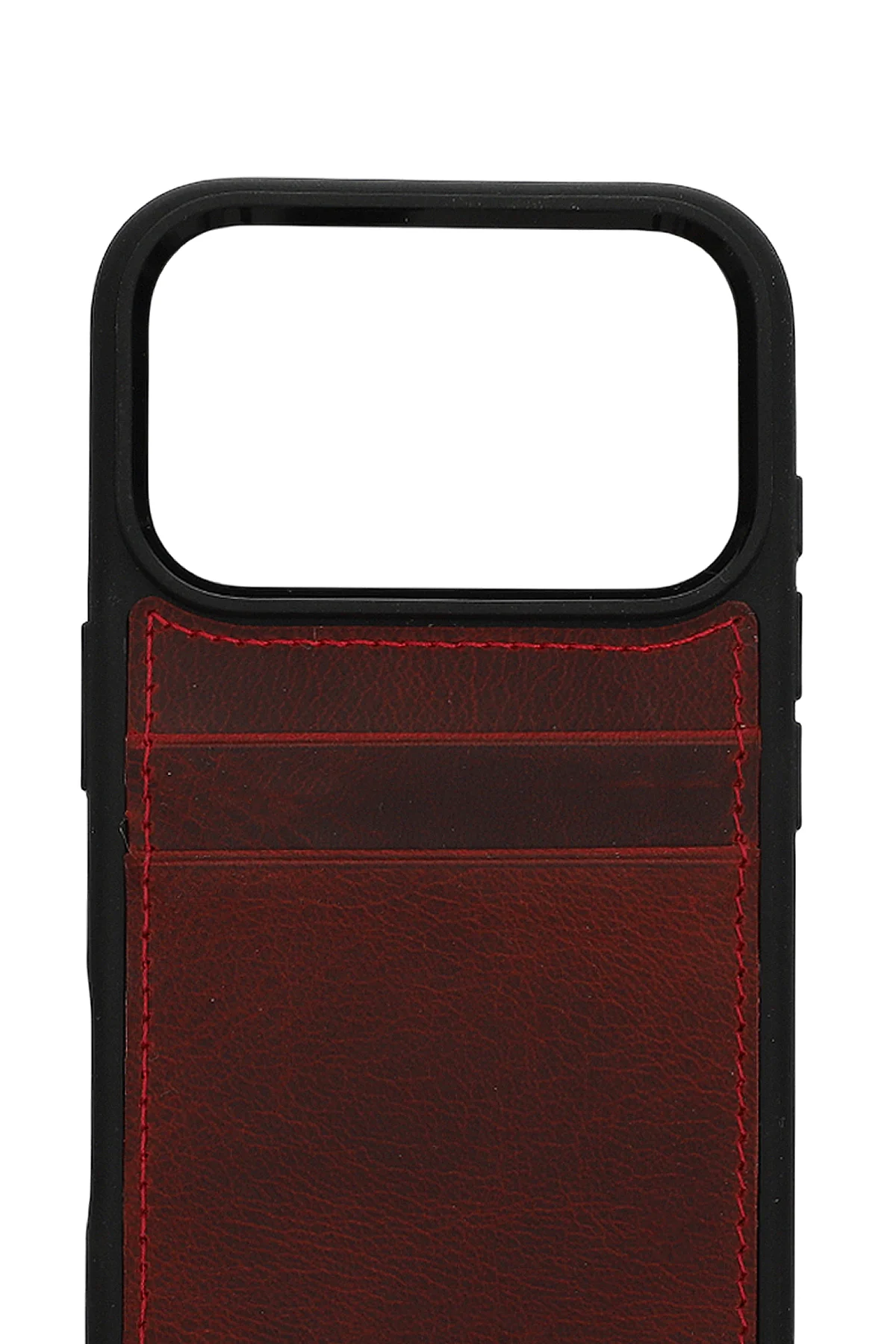 Retro Kartlıklı Premium Deri Kılıf iPhone 17 Pro Rustik Bordo Retro Kartlıklı Premium Deri Kılıf iPhone 17 Pro Rustik Bordo