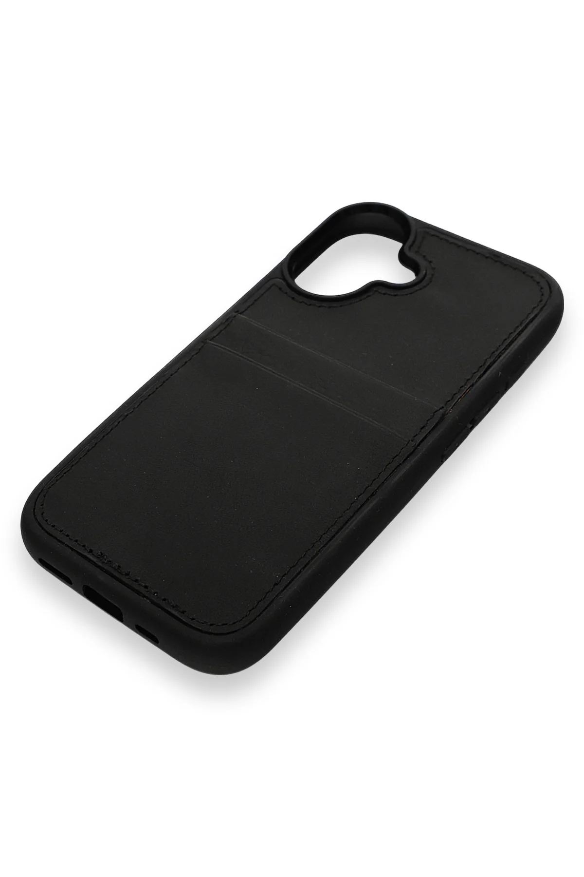 Retro Kartlıklı Premium Deri Kılıf iPhone 17 Mat Siyah Retro Kartlıklı Premium Deri Kılıf iPhone 17 Mat Siyah