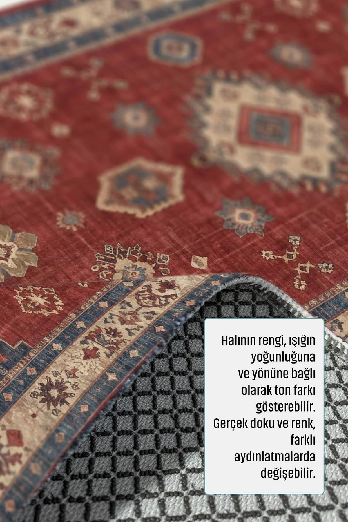 Retro Kiremit Kırmızı Şönil Halı Kilim Yolluk Kaymaz Yıkanabilir Mutfak Salon Koridor