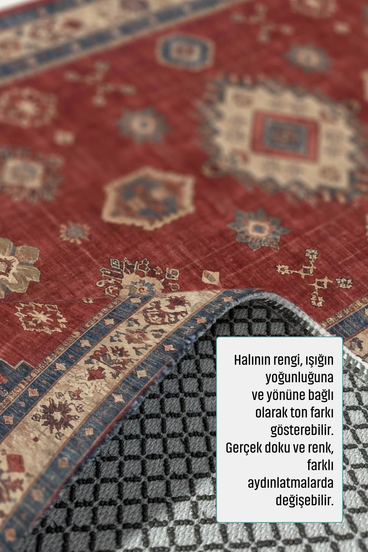 Retro Kiremit Kırmızı Şönil Halı Kilim Yolluk Kaymaz Yıkanabilir 