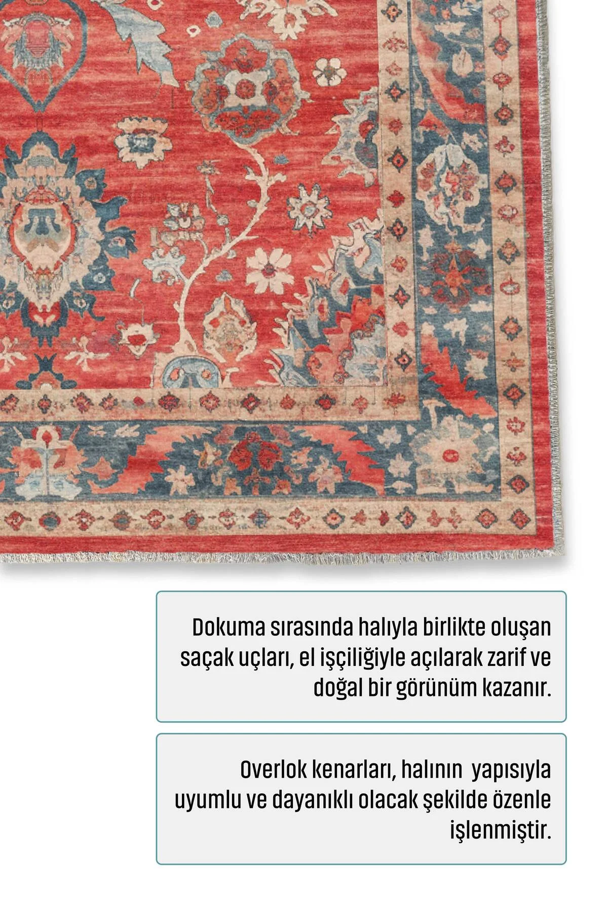 Retro Kırmızı Pembe Şönil Halı Kilim Yolluk Kaymaz Yıkanabilir Mutfak Salon Koridor