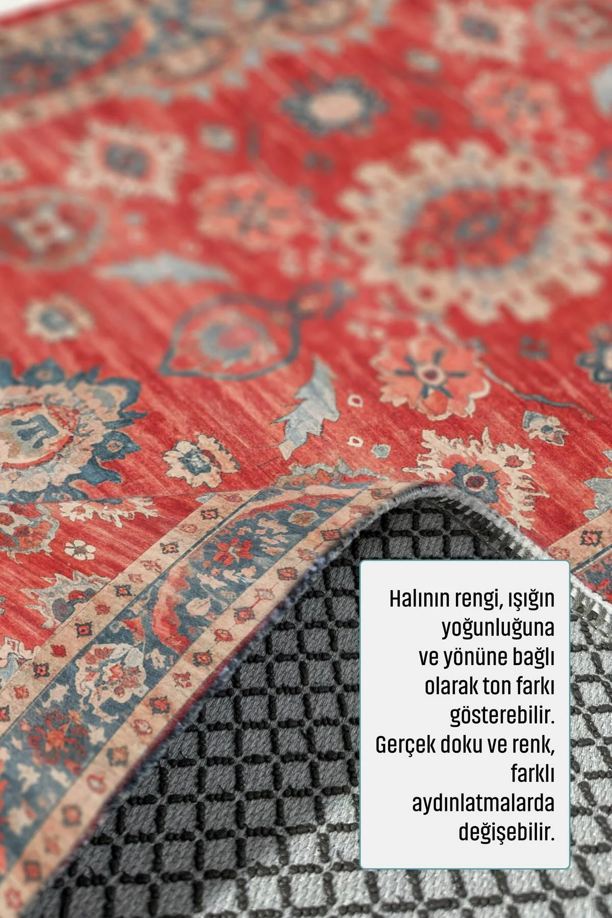 Retro Kırmızı Pembe Şönil Halı Kilim Yolluk Kaymaz Yıkanabilir Mutfak Salon Koridor