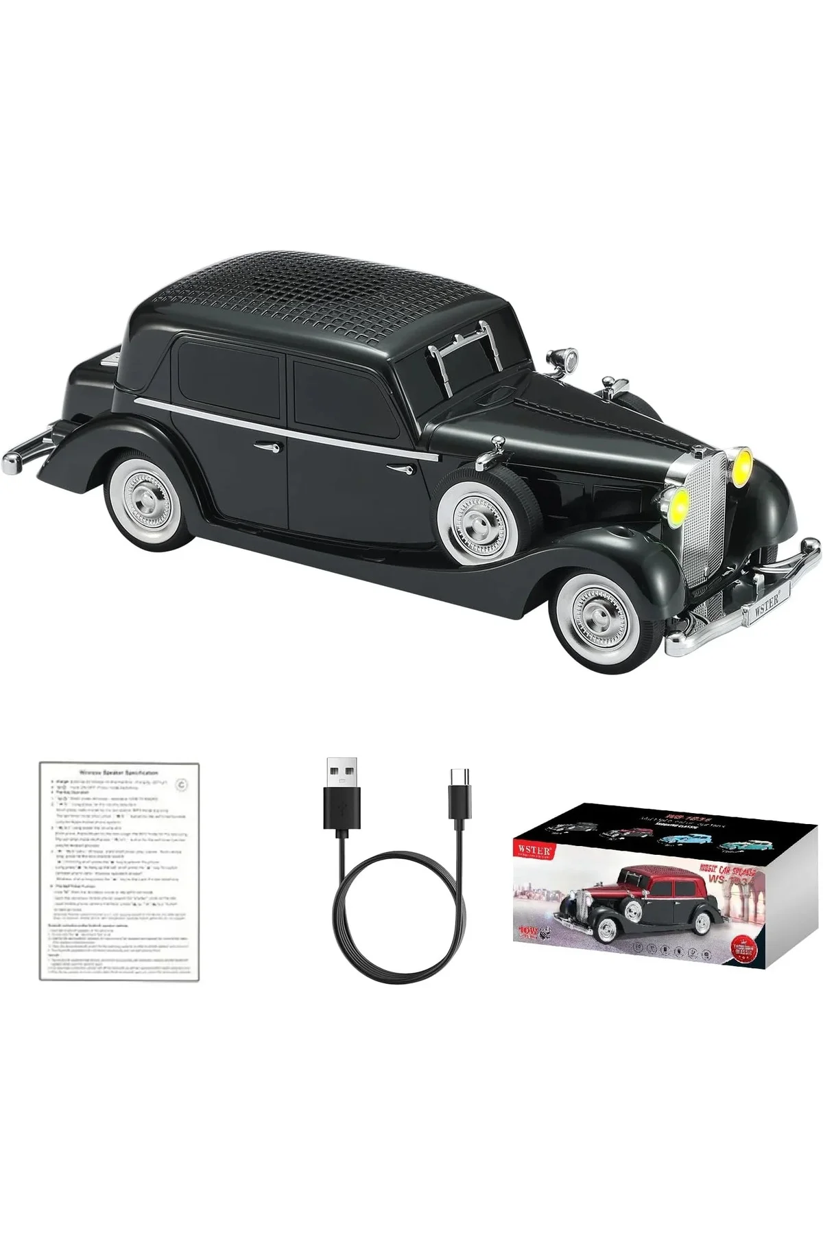 Retro Klasik Araba Bluetooth Hoparlör Kablosuz HD Ses FM Radyo YG-239