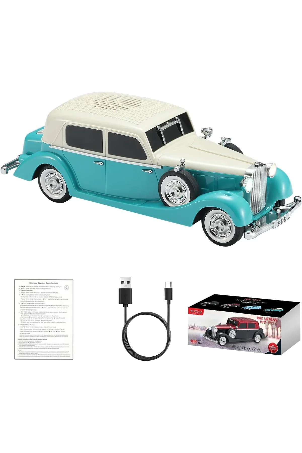 Retro Klasik Araba Bluetooth Hoparlör Kablosuz HD Ses FM Radyo YG-239