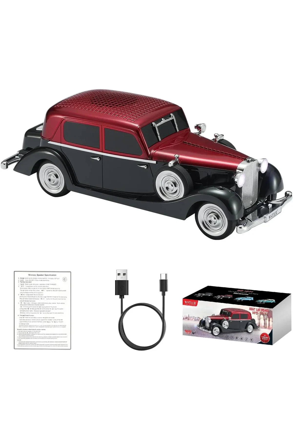 Retro Klasik Araba Bluetooth Hoparlör Kablosuz HD Ses FM Radyo YG-239