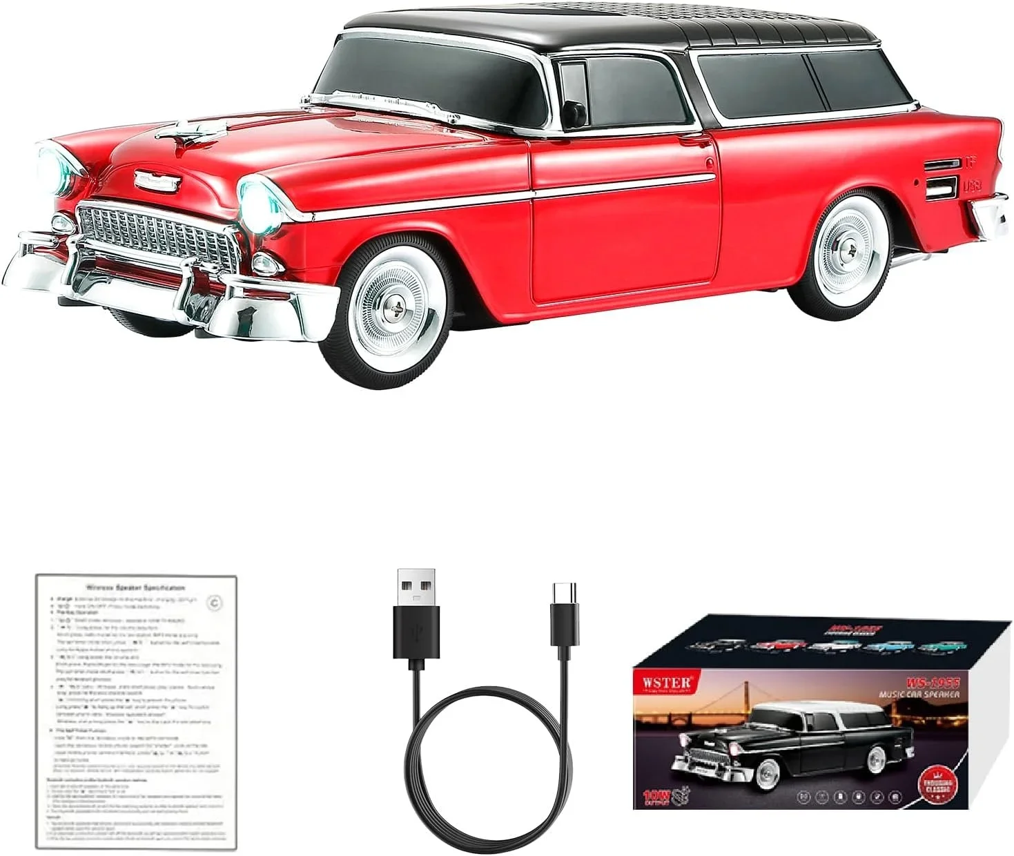 Retro Klasik Araba Bluetooth Hoparlör Kablosuz HD Ses FM Radyo YG